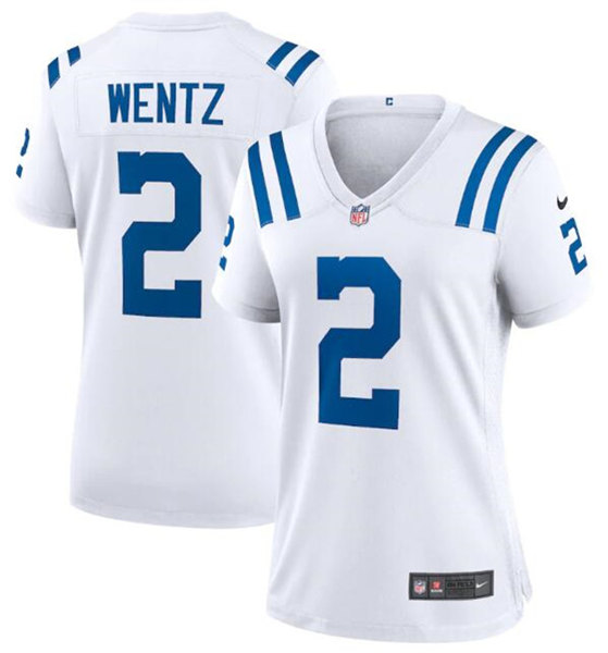 Women's Indianapolis Colts #2 Carson Wentz White Vapor Untouchable Limited Stitched Jersey(Run Small)